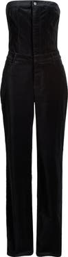 Good American Fit for Success Strapless Velvet Jumpsuit