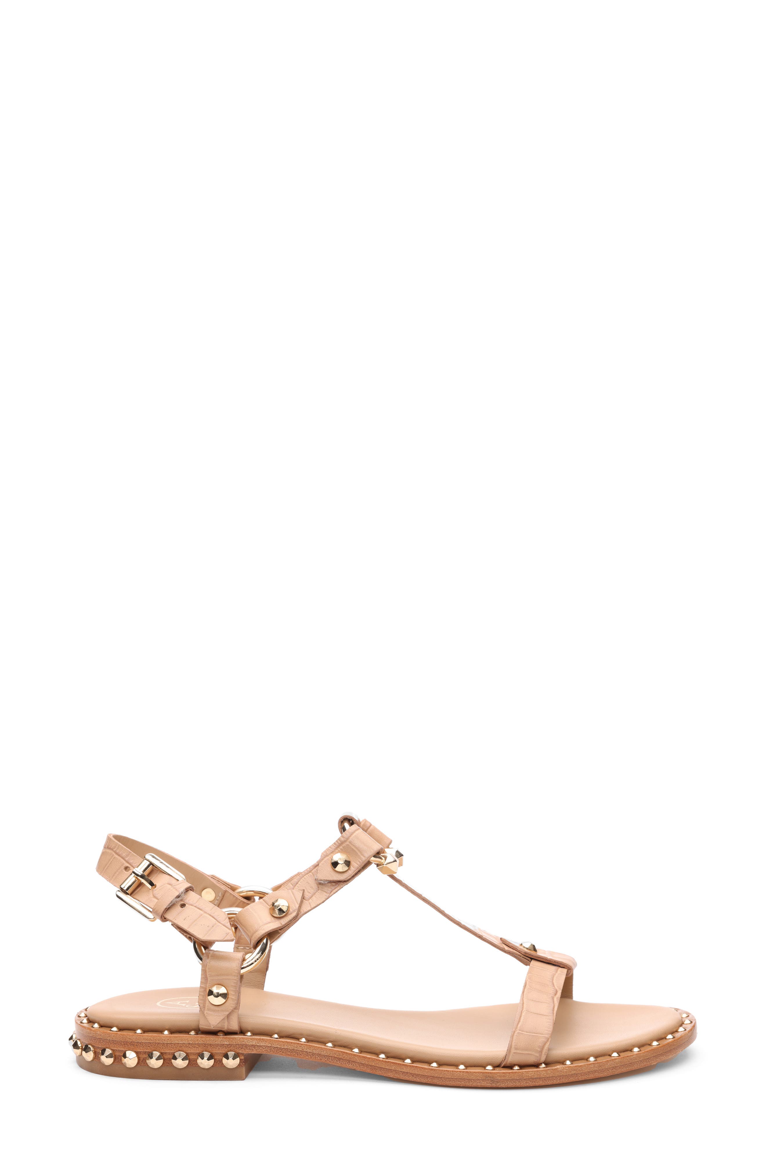 Ash Patsy Stud Ankle Strap Sandal, Alternate, color, Sand