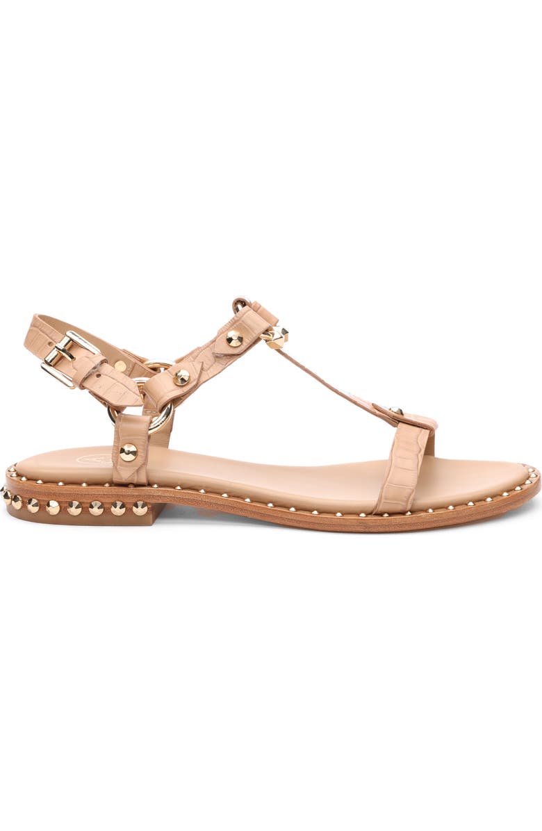 Ash Patsy Stud Ankle Strap Sandal, Alternate, color, Sand