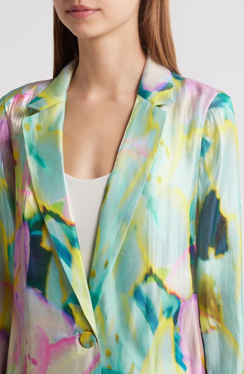KOBI HALPERIN KOBI HALPERIN JOAN PRINT ONE-BUTTON SATIN BLAZER 