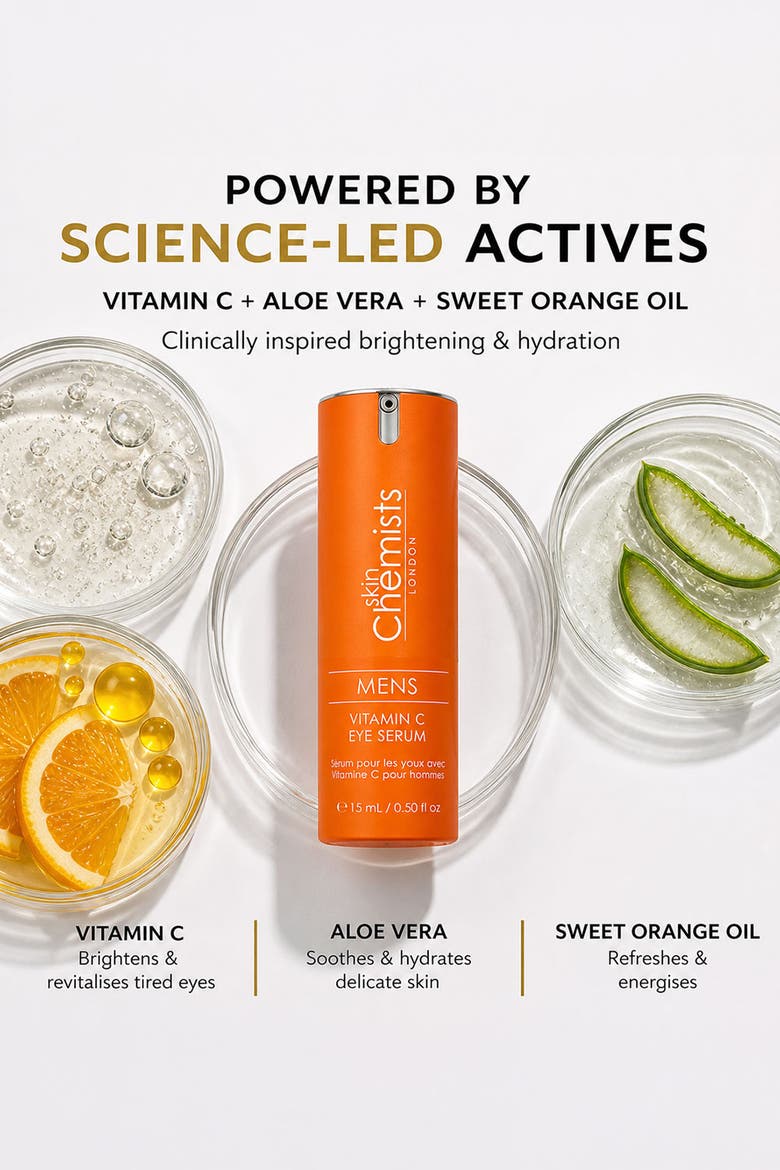 Men's Vitamin C Eye Serum 15ml, Alternate, color, White