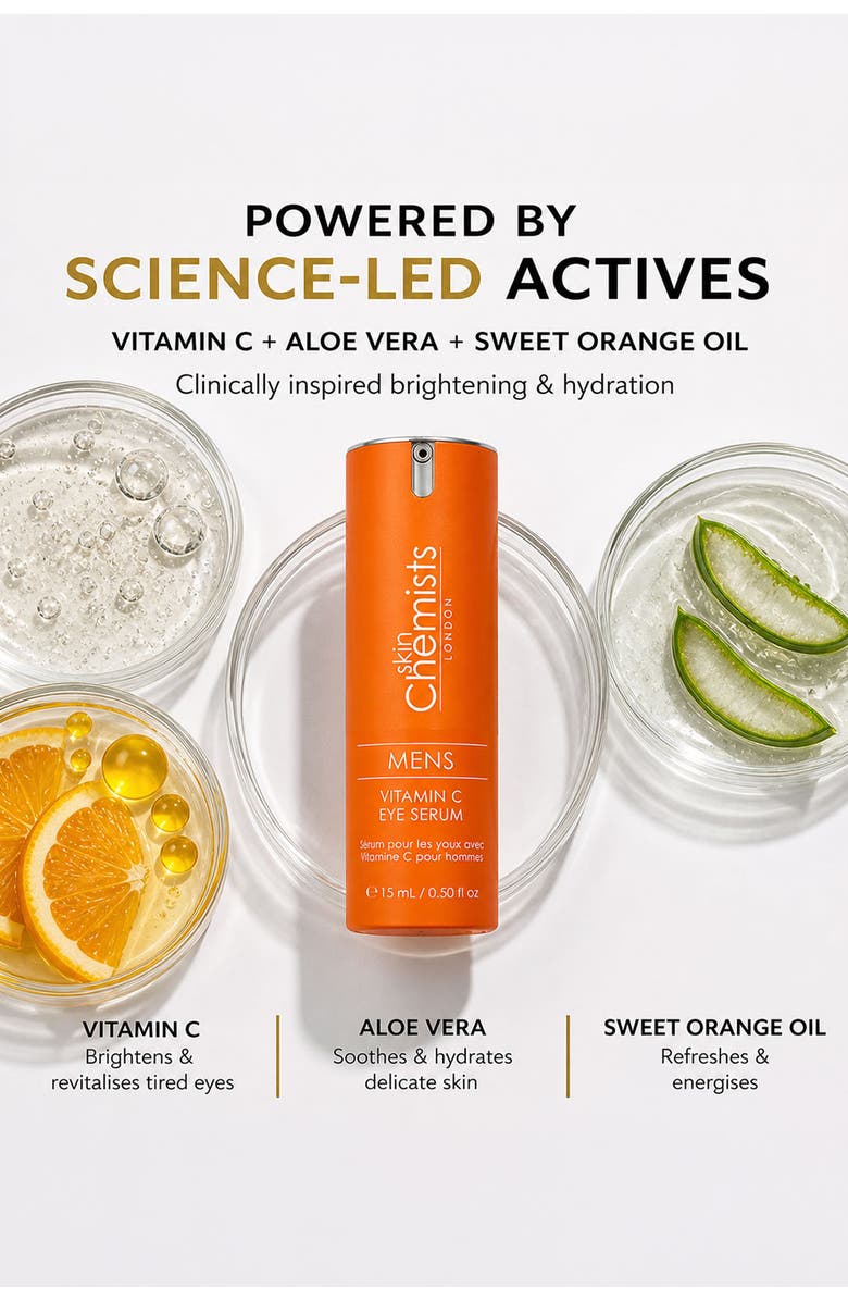 SKINCHEMISTS Men's Vitamin C Eye Serum 15ml, Alternate, color, White