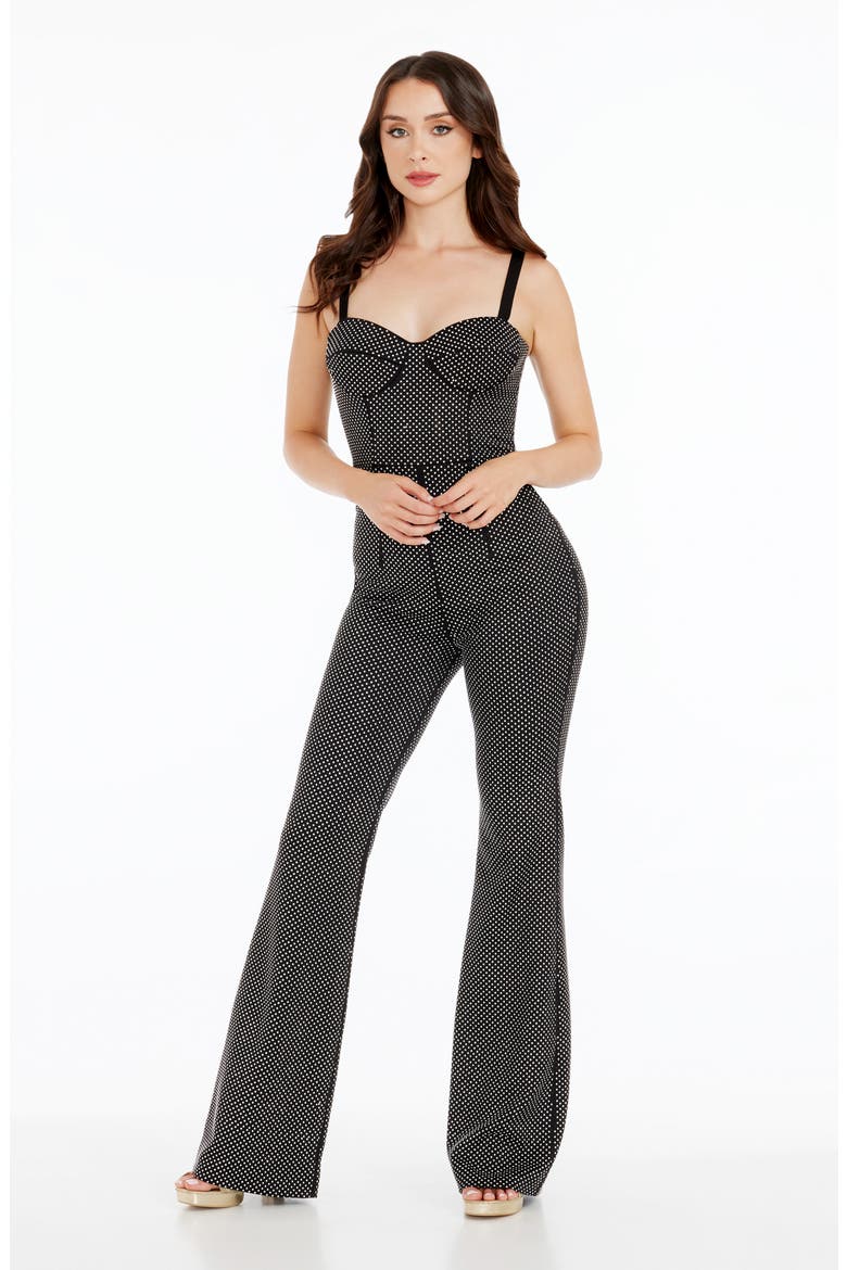 Presley Metallic Dot Jumpsuit, Alternate, color, BLACK/ SILVER
