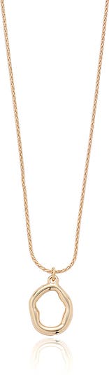 Abstract Open Circle Pendant Necklace