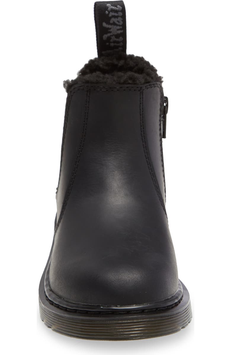 Dr. Martens 2976 Leonore Mono Faux Fur Lined Chelsea Boot, Alternate, color, Black