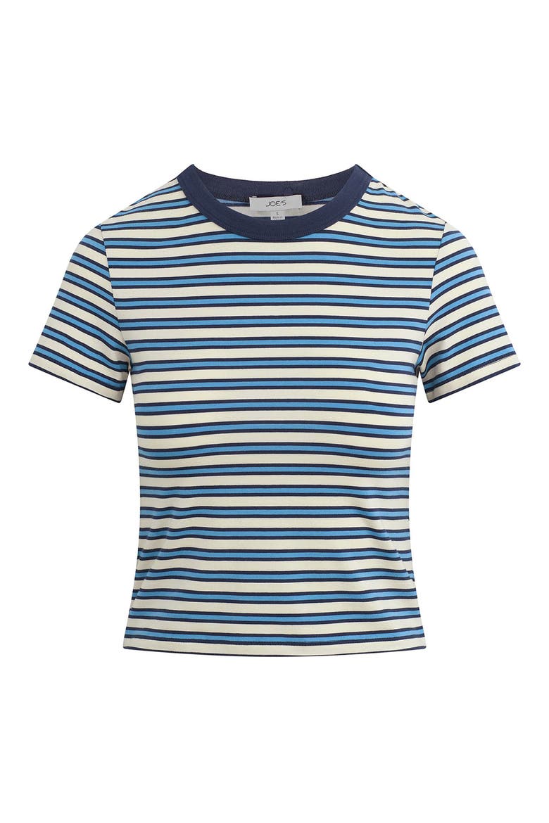 The Baby Stripe Stretch Cotton Modal T-Shirt, Alternate, color, ECRU/ AZURE STRIPE