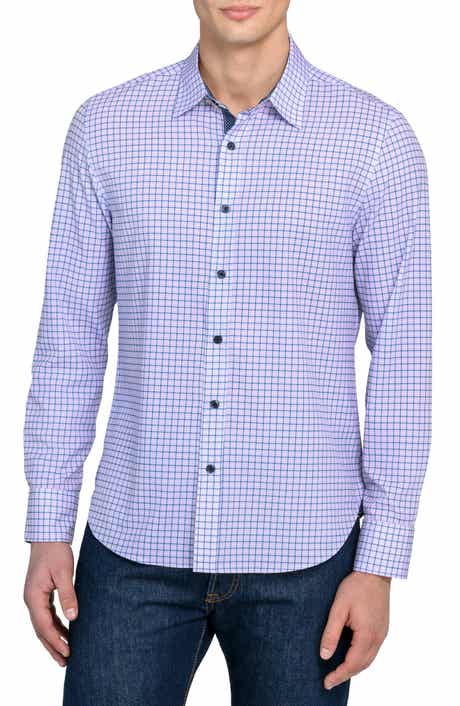 CONSTRUCT Grid Print Stretch Dress Shirt