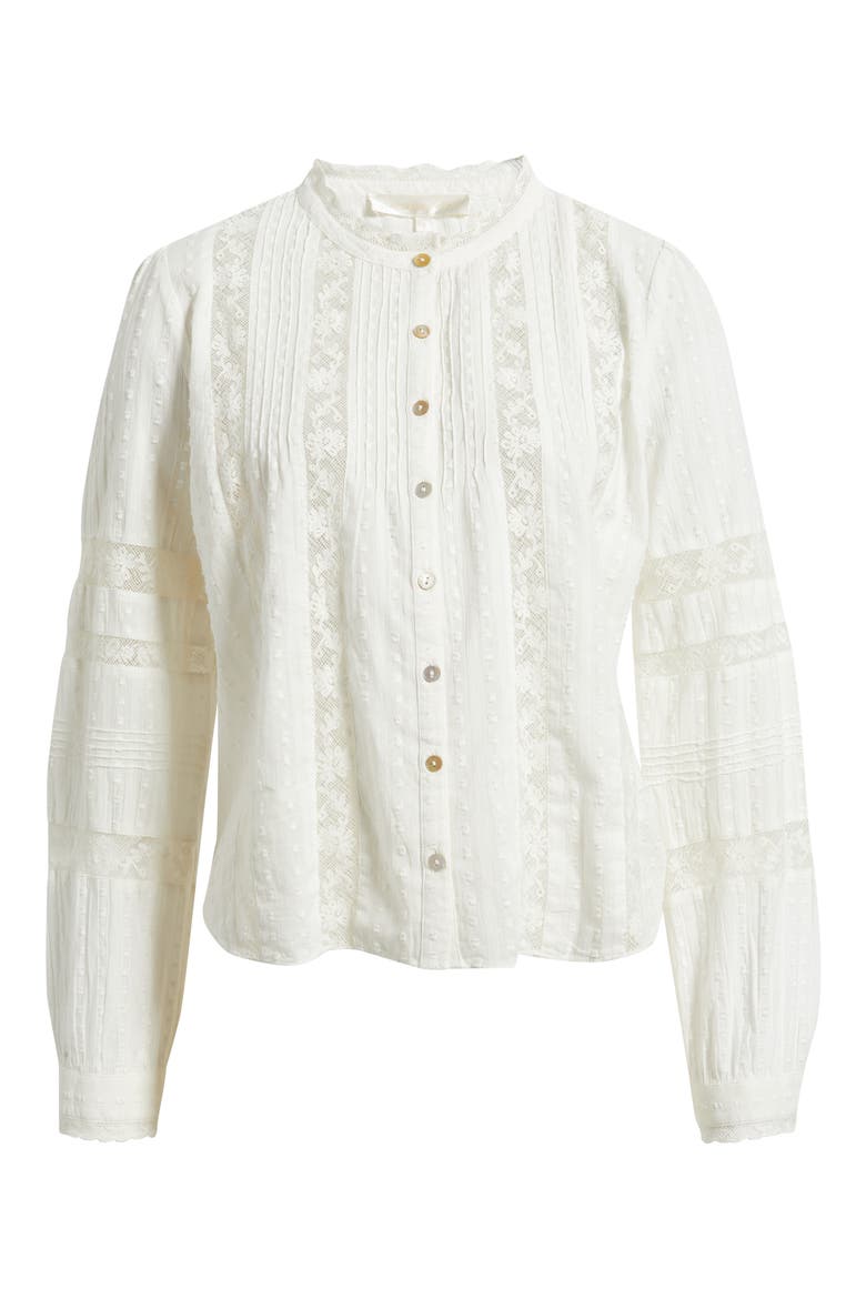 Lal Lace Cotton Top, Alternate, color, WHITE