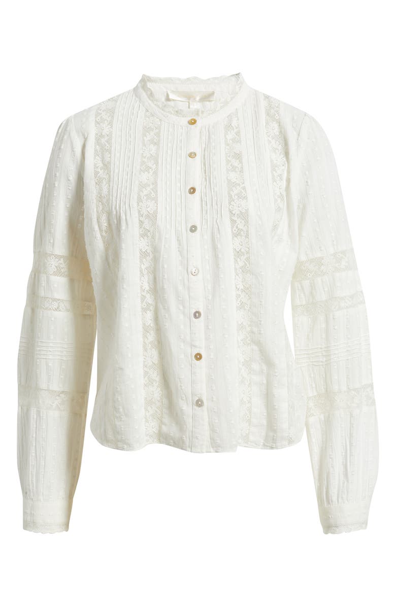 LoveShackFancy Lal Lace Cotton Top, Alternate, color, White