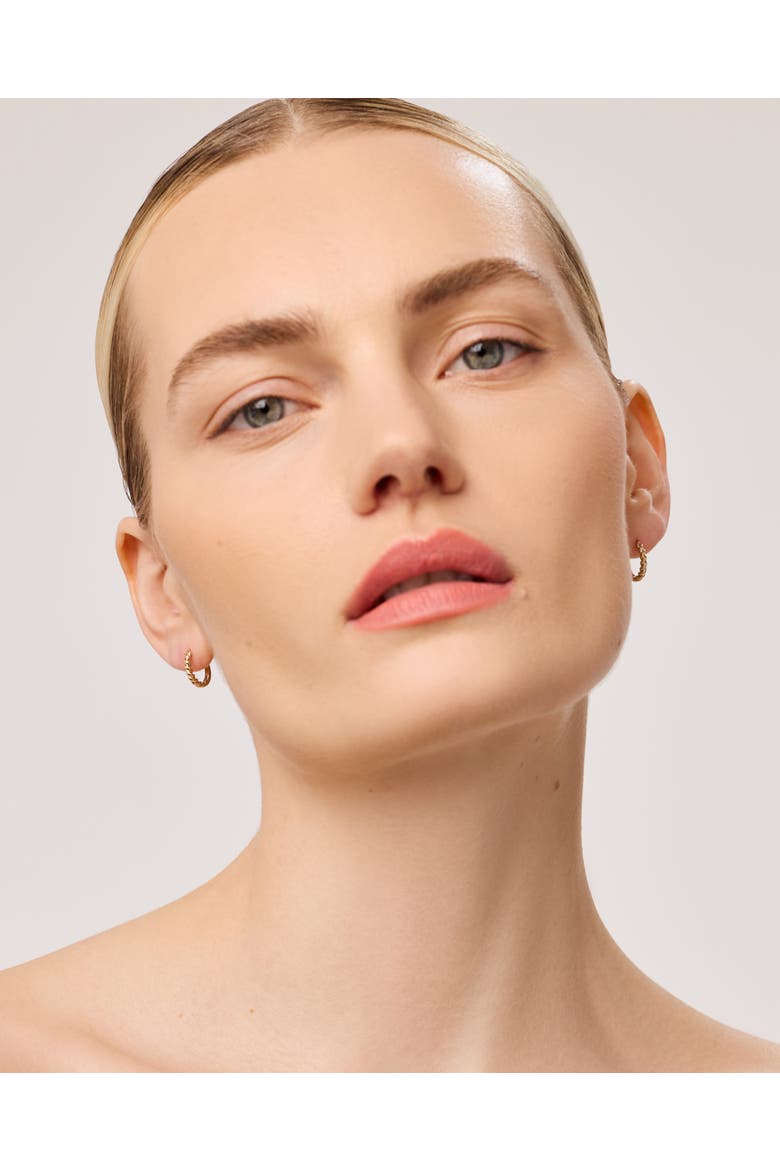 Solid Yellow Gold - Gold Twist Hoops Small, Alternate, color, Gold