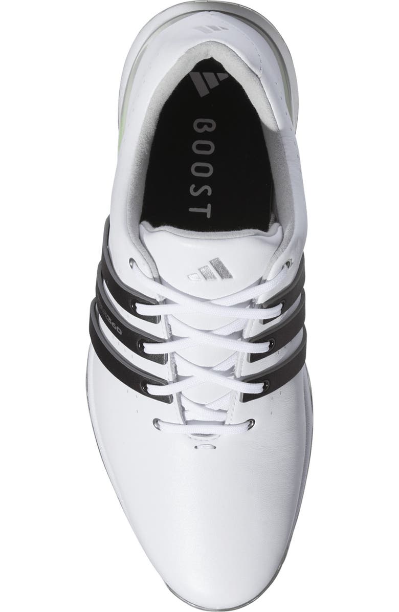 adidas Tour360 24 Boost<sup>™</sup> Golf Shoe, Alternate, color, White/ Black/ Green Spark