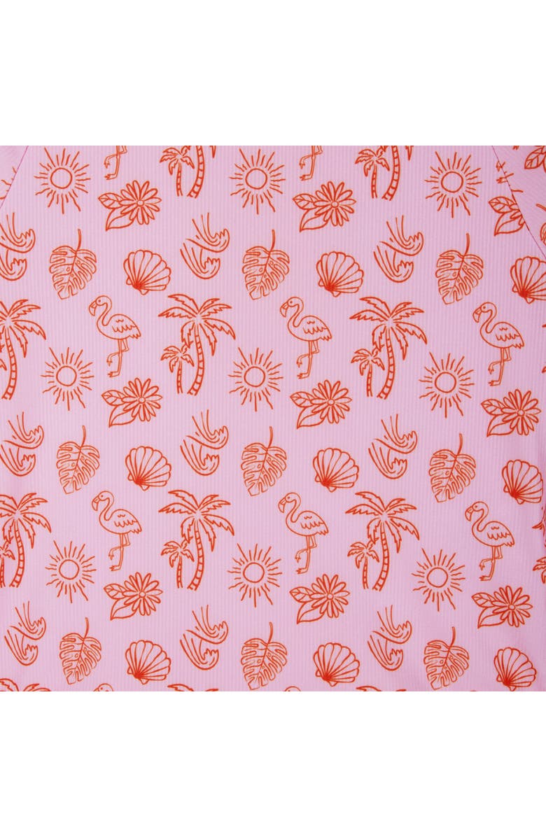 Andy & Evan Kids' Long Sleeve One-Piece Rashguard Swimsuit & Scrunchie Set, Alternate, color, Pink