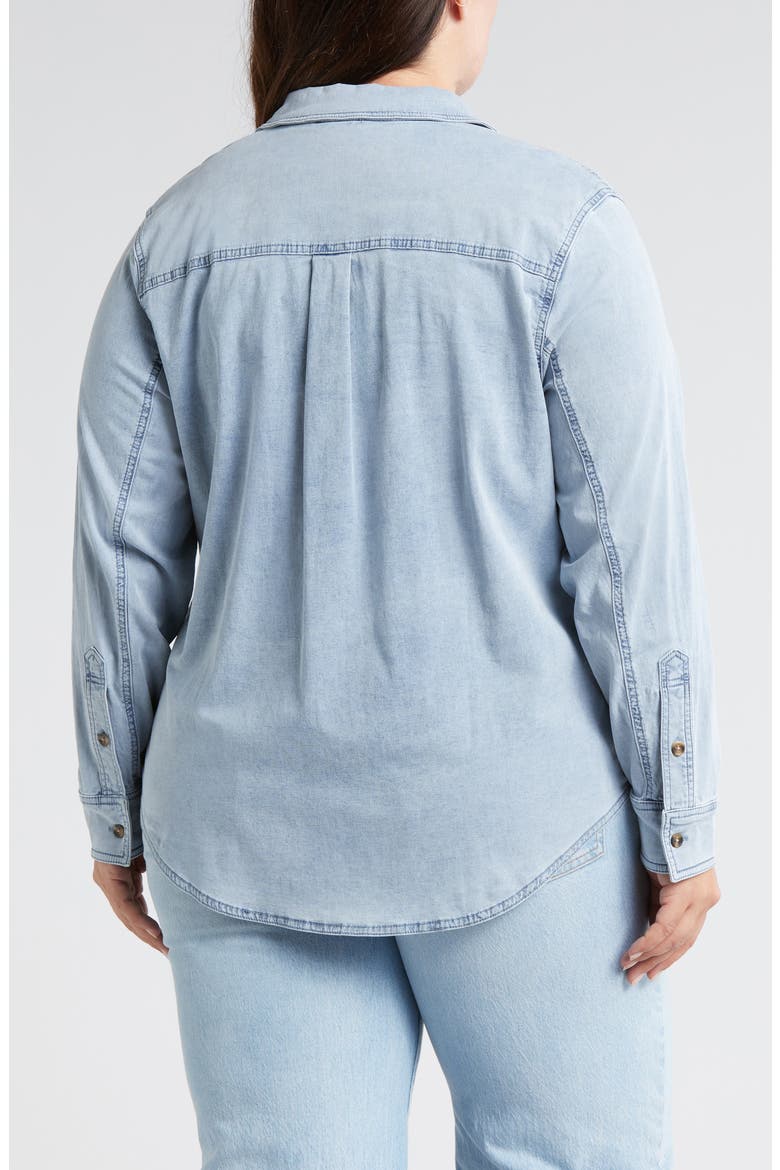 Chambray Button-Up Shirt, Alternate, color, HERITAGE BLUE