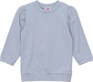 Pinky Promise Puff Sleeve Ribbed Trim Long Sleeve Blouse
