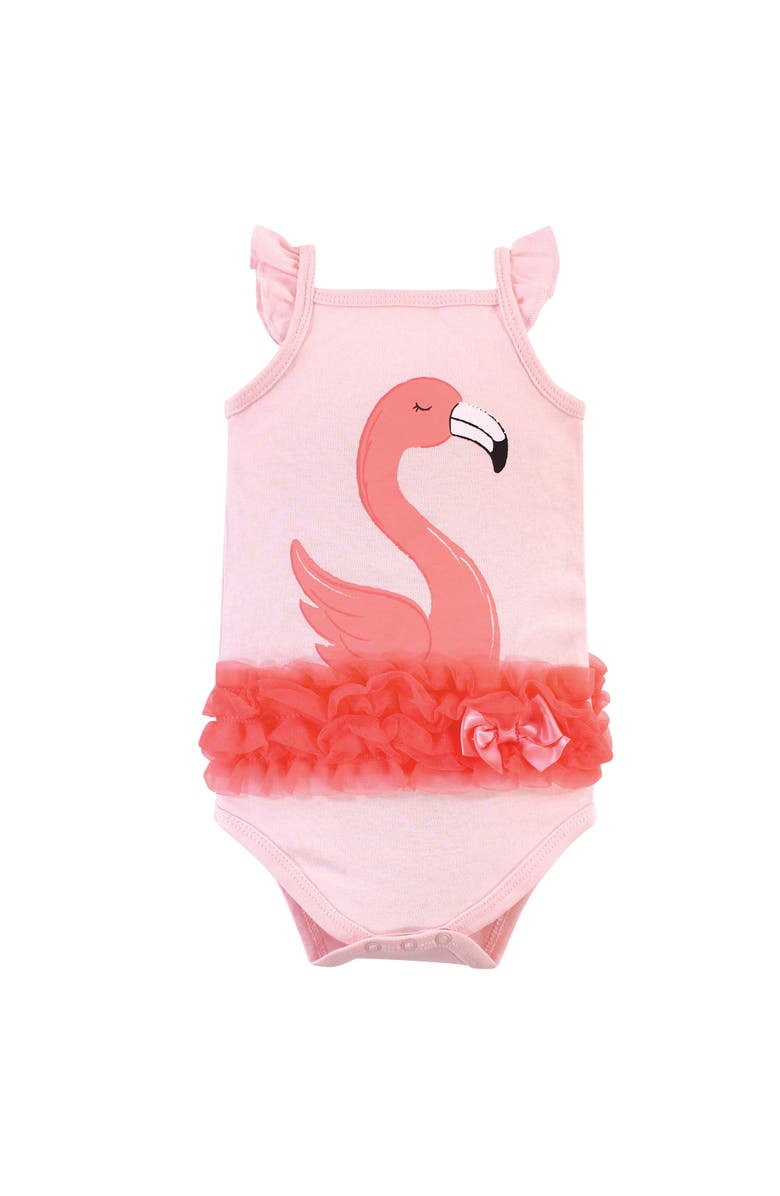 Little Treasure 3Pk Sleeveless Bodysuits, Alternate, color, Flamingo
