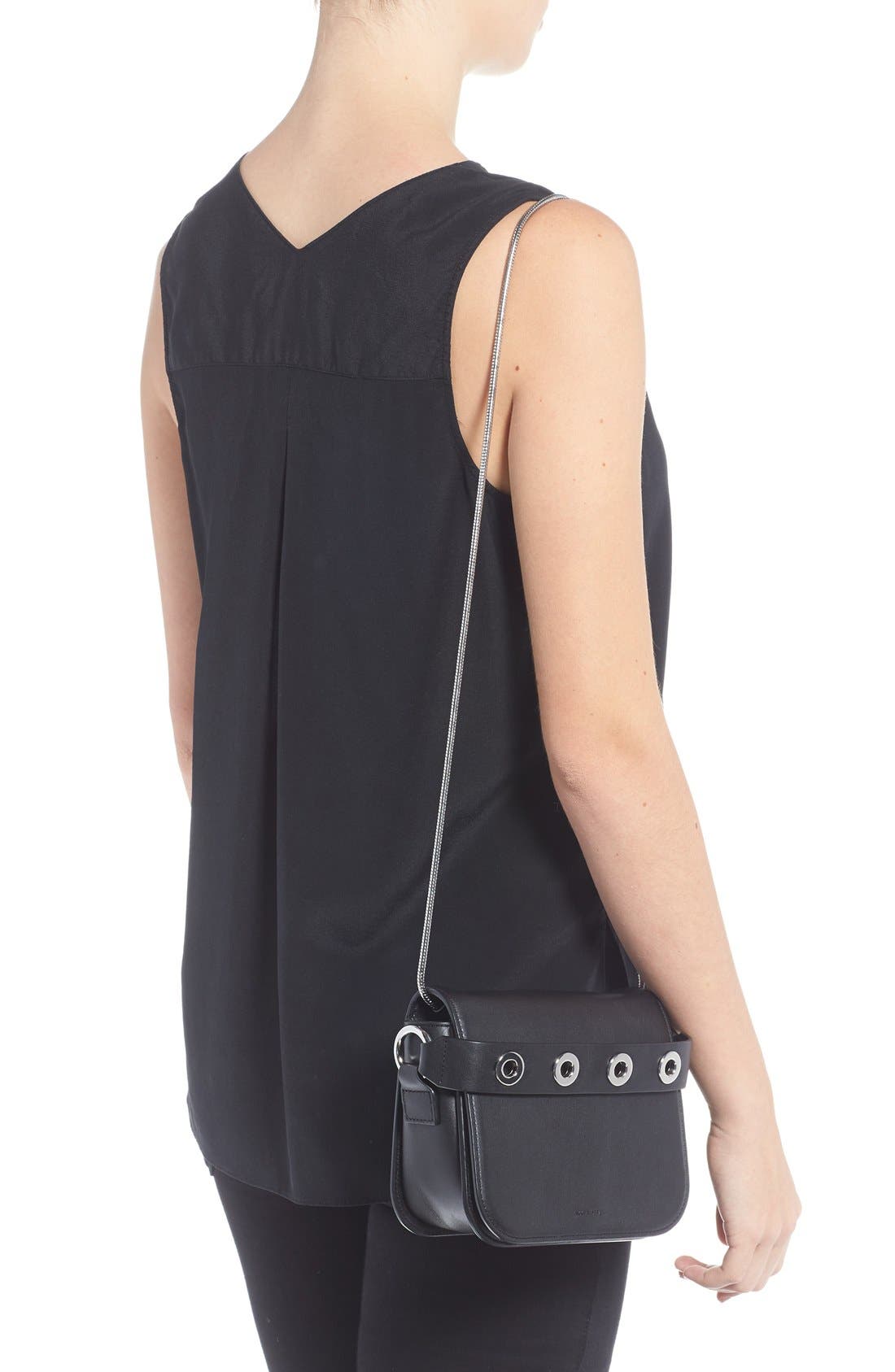 AllSaints 'Ikuya' Leather Clutch, Alternate, color, Black