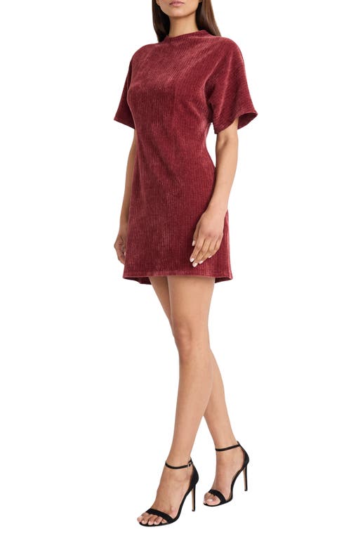 Donna Morgan For Maggy Short Sleeve Corduroy Minidress In Red