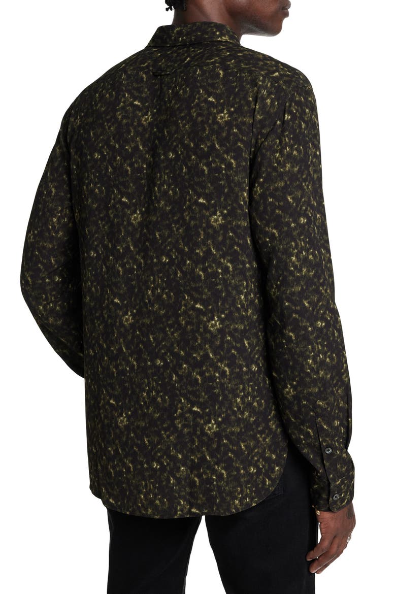Tara Abstract Print Stretch Button-Up Shirt, Alternate, color, LICHEN GREEN