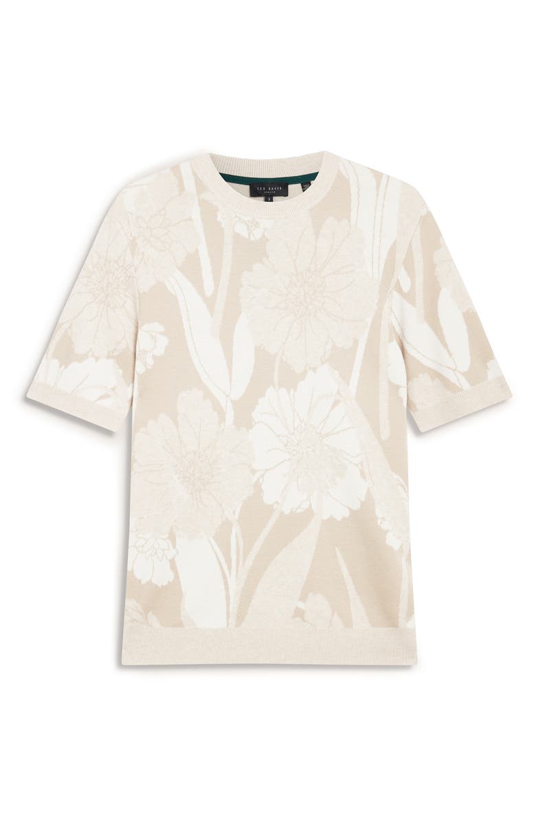 Ted Baker Baryn Floral Short Sleeve Sweater, Alternate, color, 