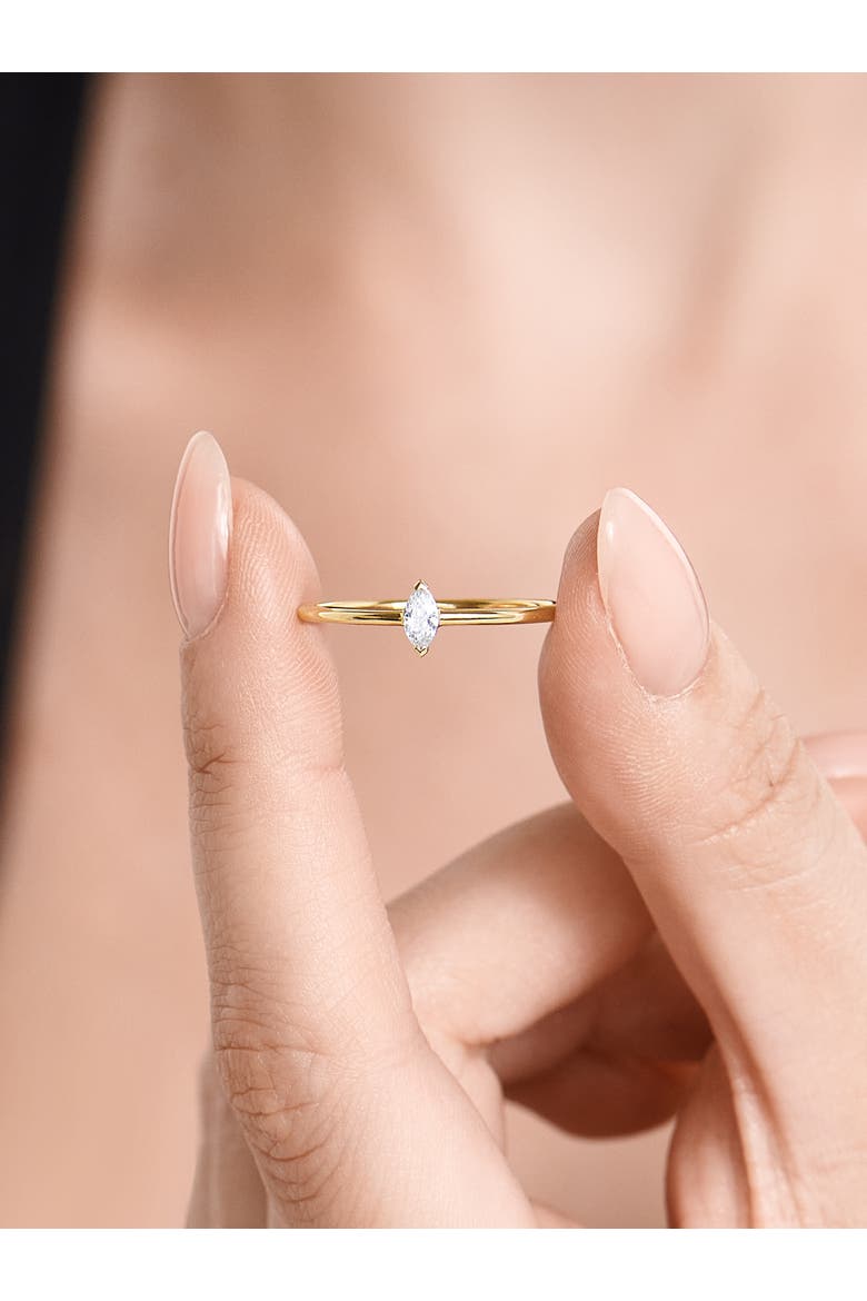 Marquise Lab Grown Diamond Solitaire Ring in 14K Gold, Alternate, color, Yellow Gold
