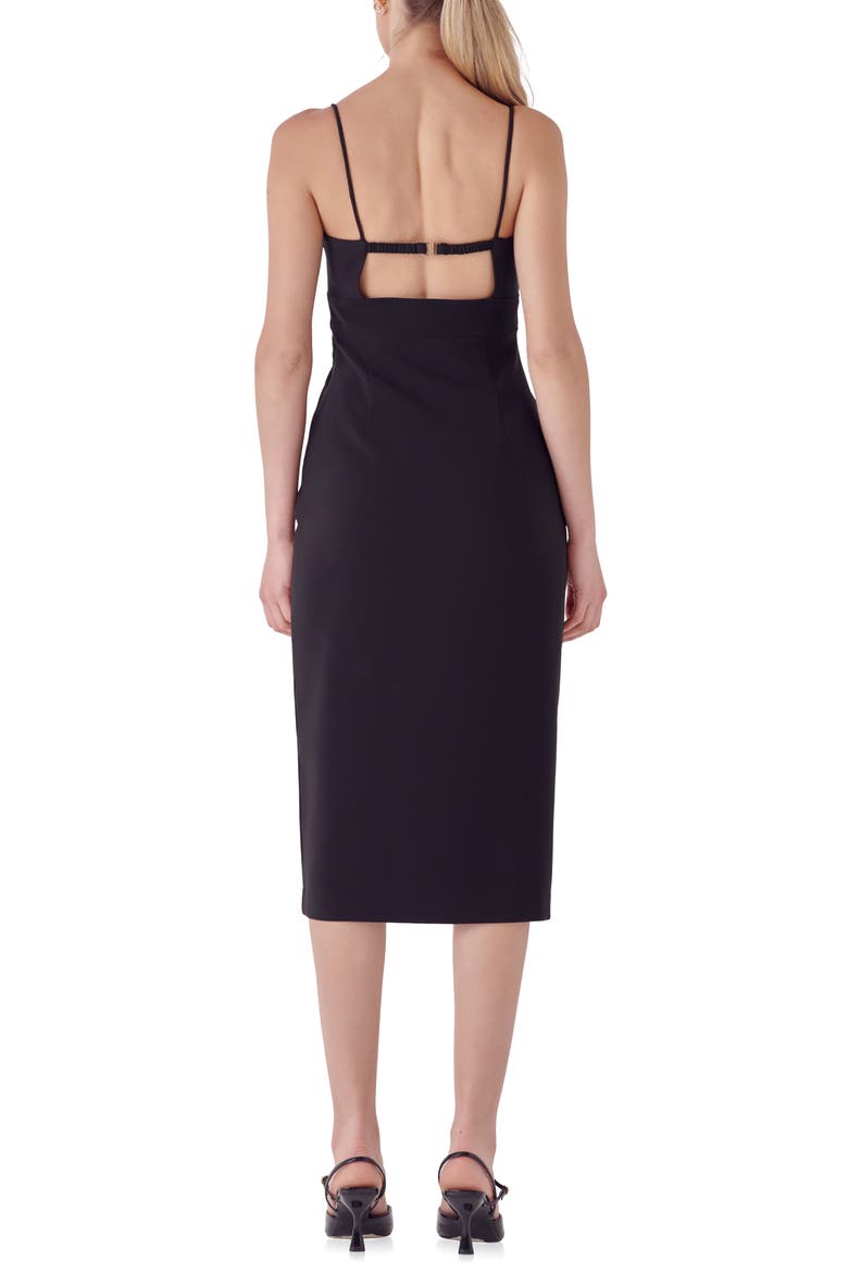 Strappy Midi Sheath Dress, Alternate, color, BLACK