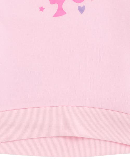 Barbie Faux Fur Pullover Sweatshirt In Pink