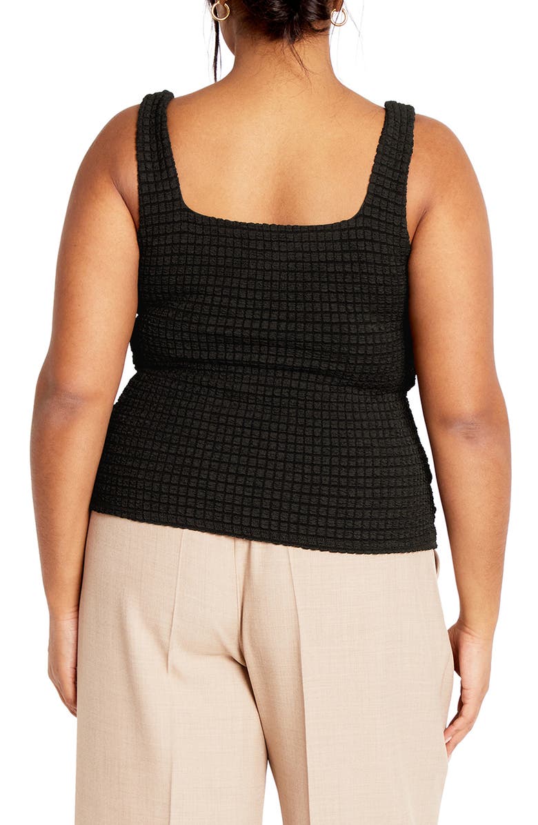 City Chic Lora Textured Square Neck Top, Alternate, color, Black
