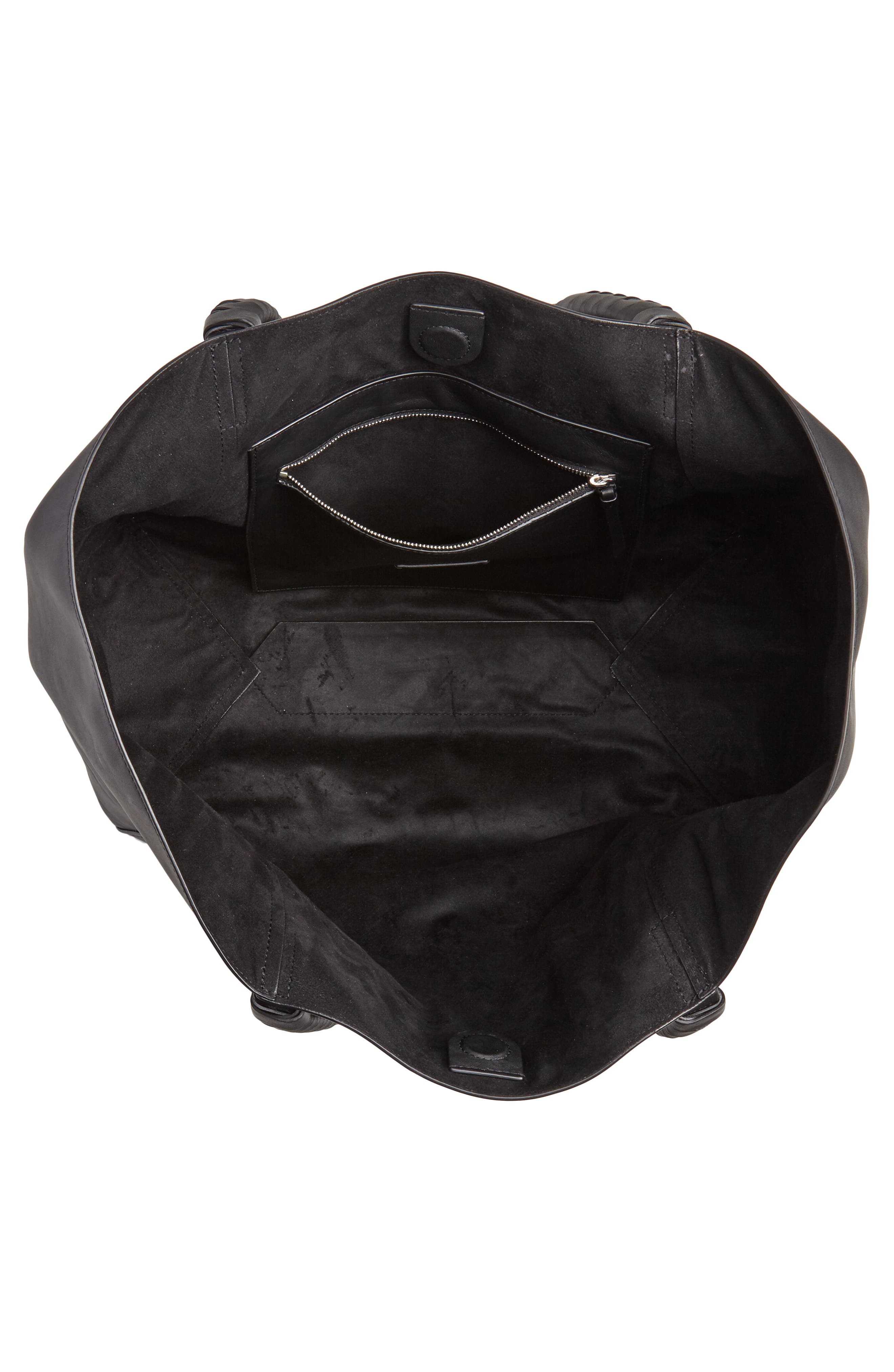 AllSaints Kathi Studded Leather East/West Tote, Alternate, color, 