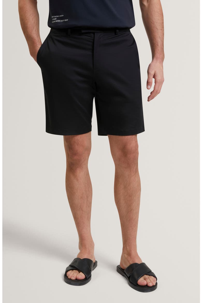 Loweton Slim Fit Stretch Cotton Chino Shorts, Main, color, BLACK