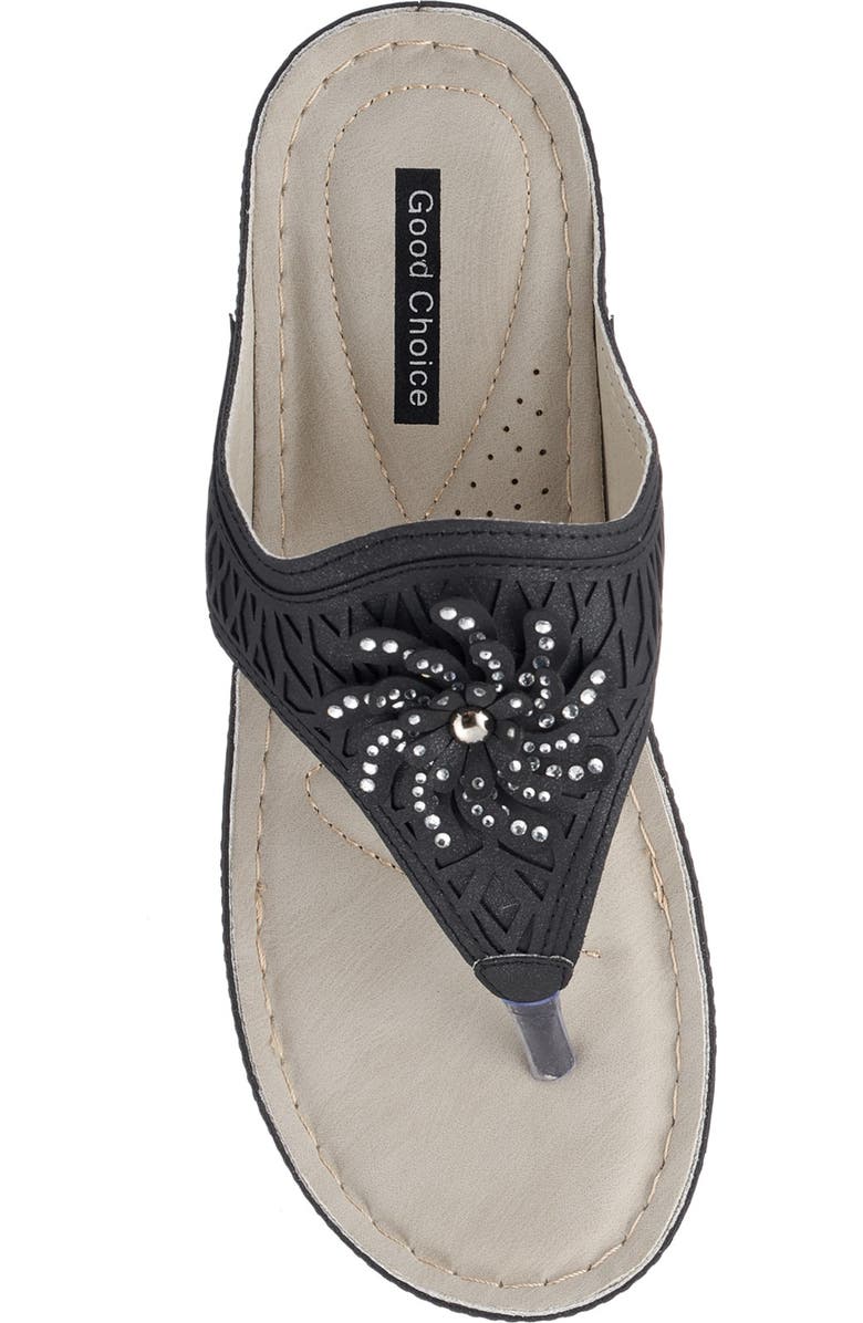 GOOD CHOICE NEW YORK Allie Floral Wedge Sandal, Alternate, color,