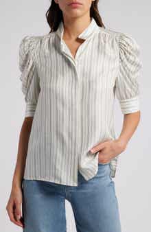 FRAME Gillian Stripe Silk Button-Up Shirt