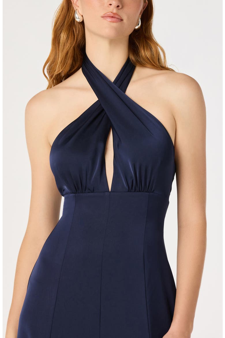 Desire Halter Maxi Gown, Alternate, color, NAVY