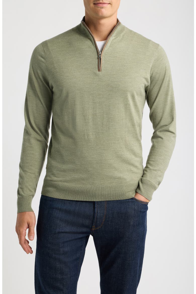 Crown Crafted Excursionist Quarter Zip Sweater, Main, color, BAYLEAF