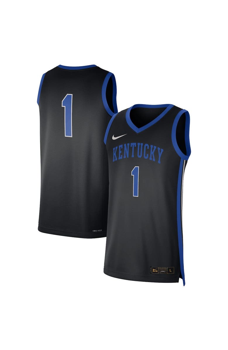 Nike Men's Nike #1 Black Kentucky Wildcats Replica Basketball Jersey, Main, color,