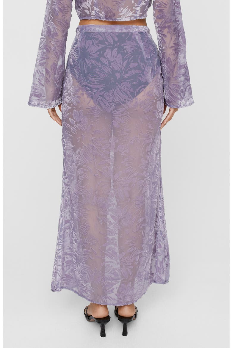 Devoré Velvet Jacquard Maxi Skirt, Alternate, color, LILAC