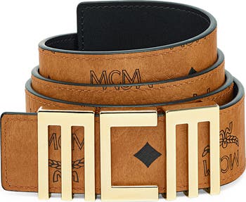 MCM Reversible Leather Logo Buckle Belt | Nordstrom