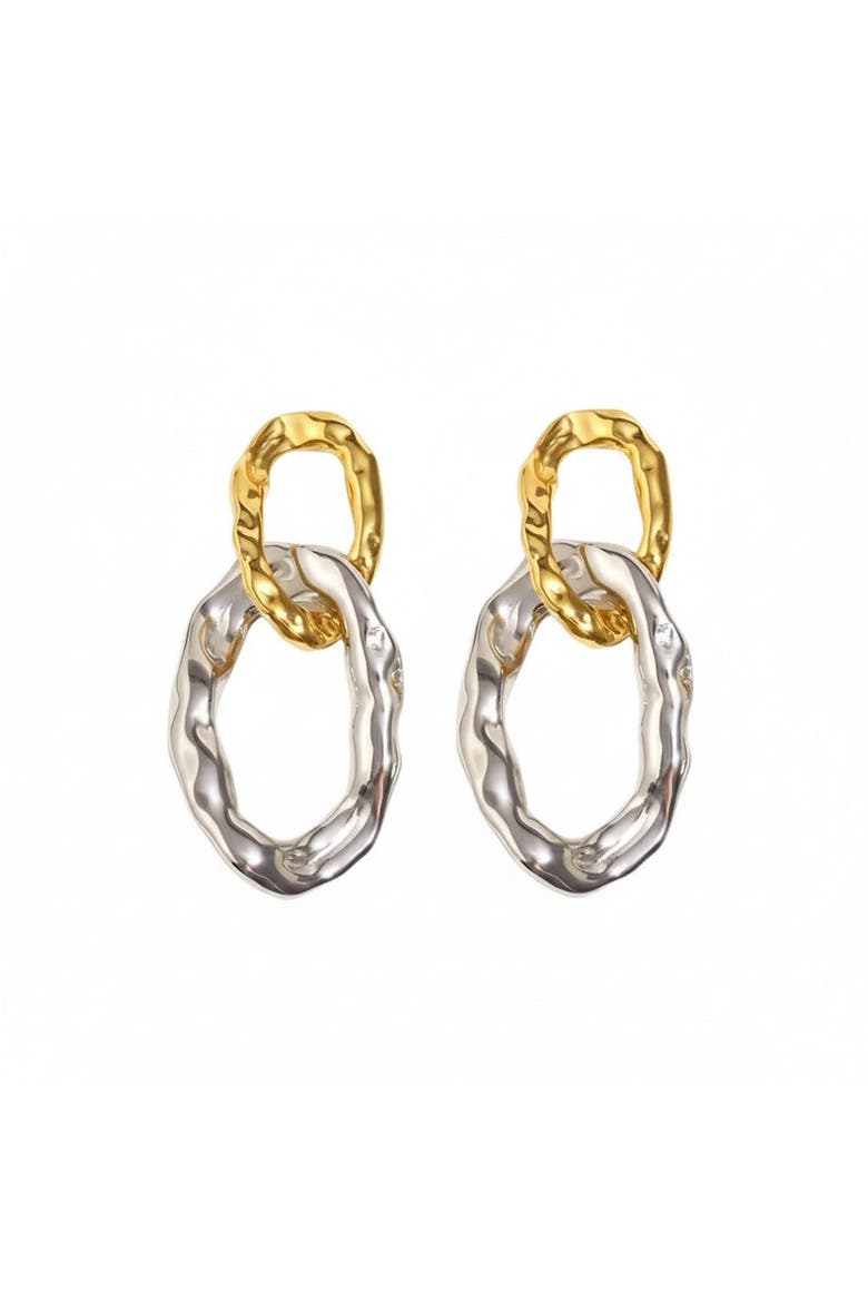 Helene Statement Link Drop Earrings, Main, color, Gold & Silver