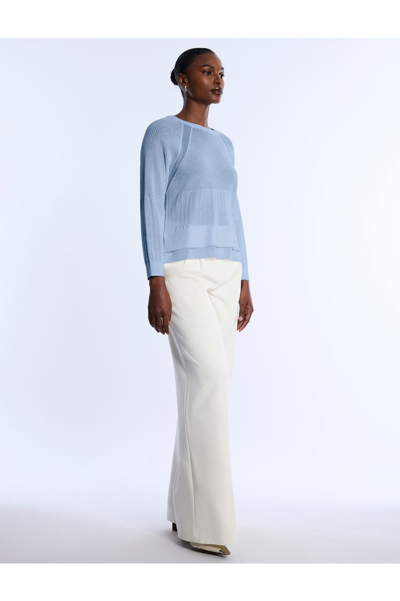 Pointelle Knit Sweater, Alternate, color, Cloud
