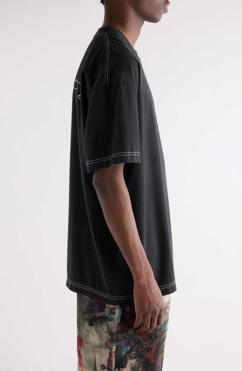 Acne Studios Eresa U Autograph Logo Embroidered T-Shirt, Alternate, color, Faded Black