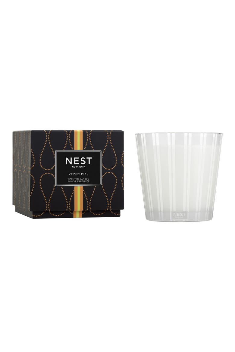 Velvet Pear Three-Wick Candle, Main, color, NO COLOR