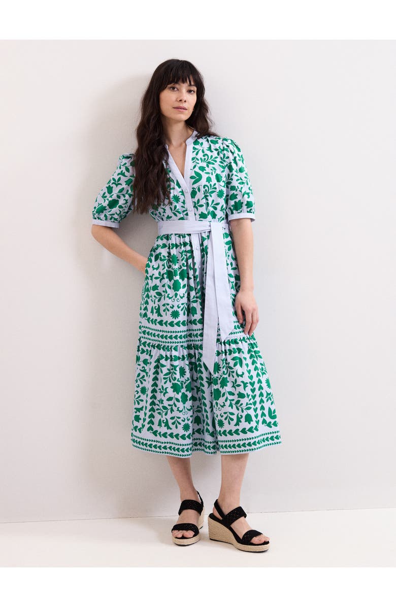 Phase Eight Trinity Printed Midi Dress, Main, color, Blue