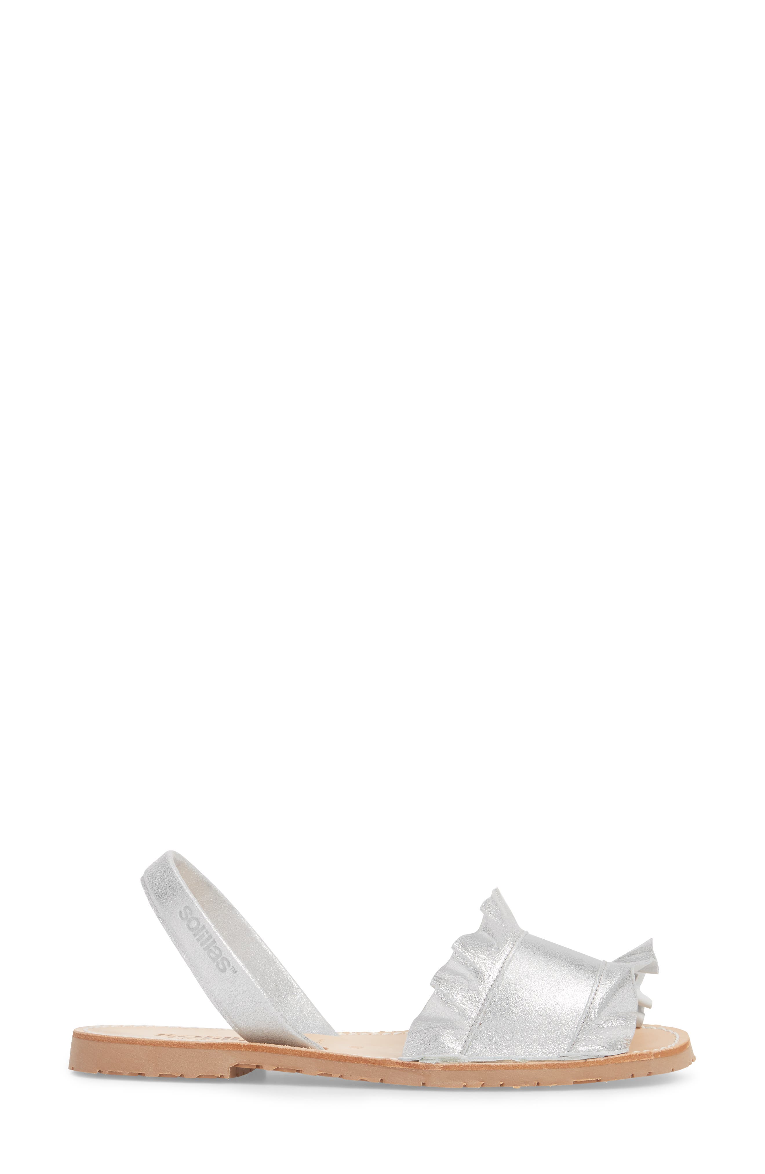 Solillas Frilled Flat Sandal, Alternate, color, 