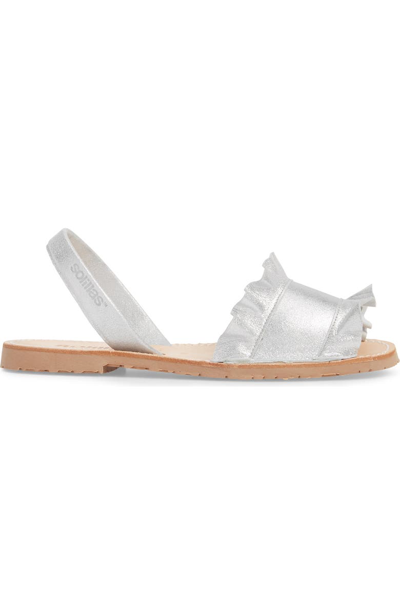 Solillas Frilled Flat Sandal, Alternate, color,