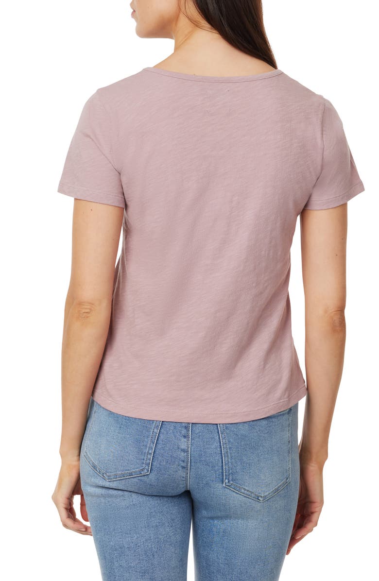 CURVE APPEAL Lace Inset V-Neck Cotton T-Shirt, Alternate, color, Deauville Mauve