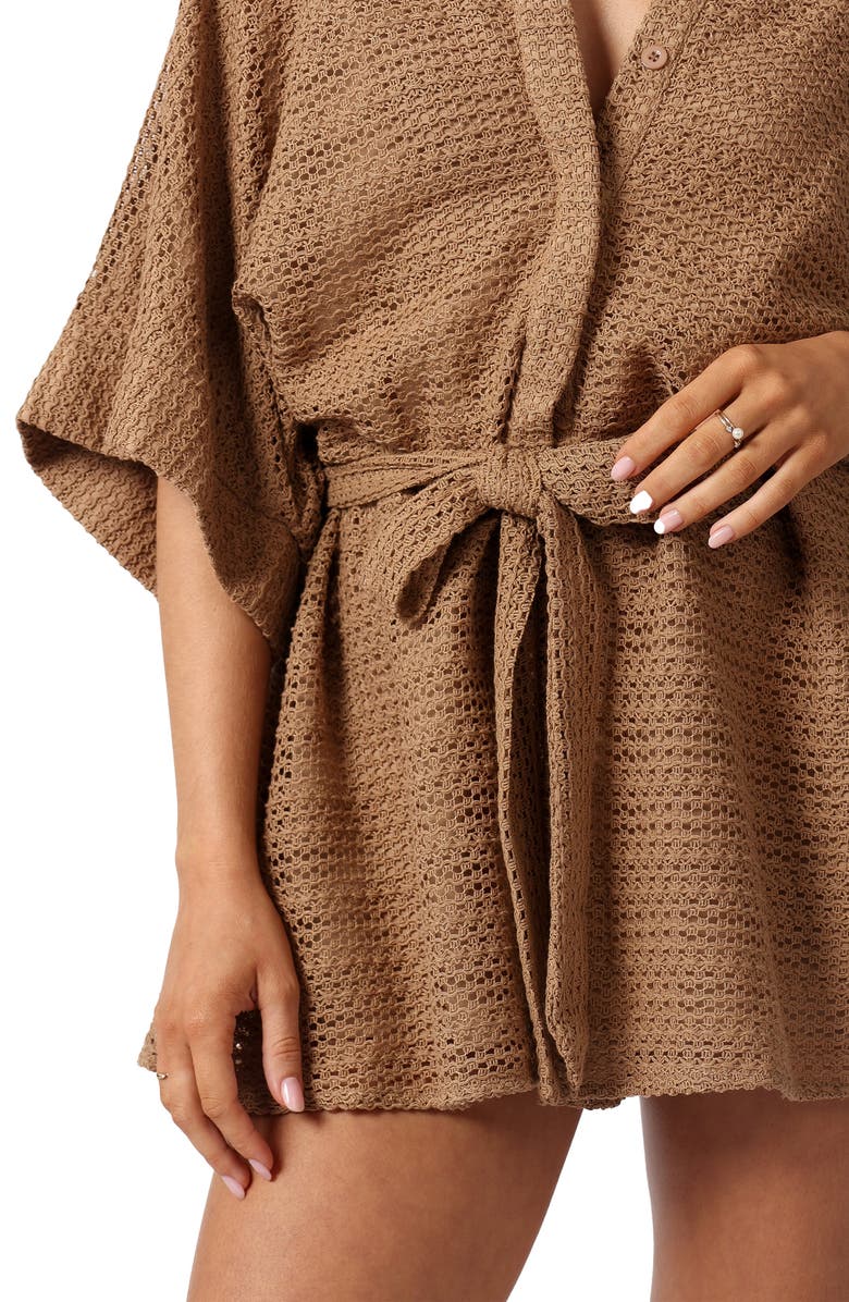 Petal & Pup Culpo Open Stitch Cotton Romper, Alternate, color,