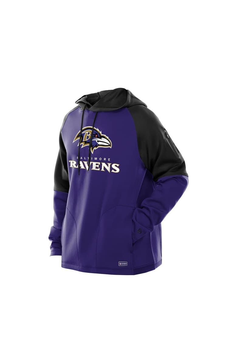 New Era Men's New Era  Purple Baltimore Ravens Combine Authentic Color Block Raglan Pullover Hoodie, Alternate, color, 