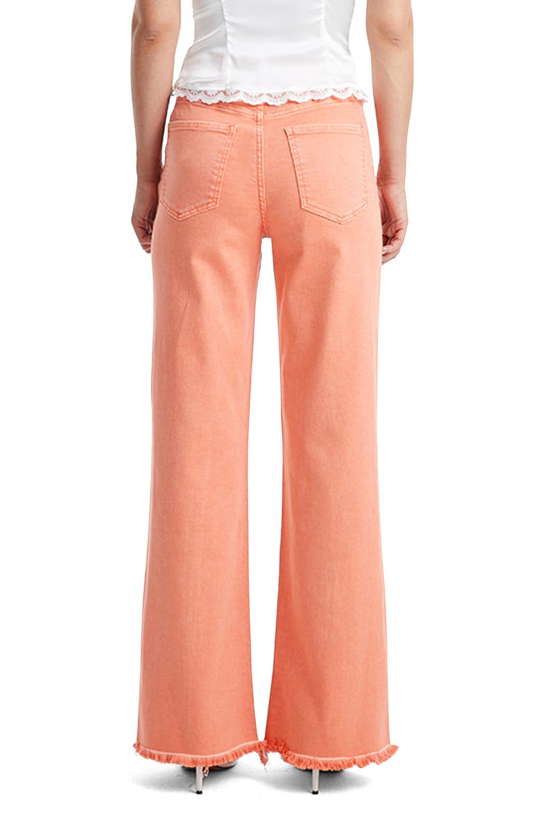 High Waist Wide Leg Jeans, Alternate, color, CORAL