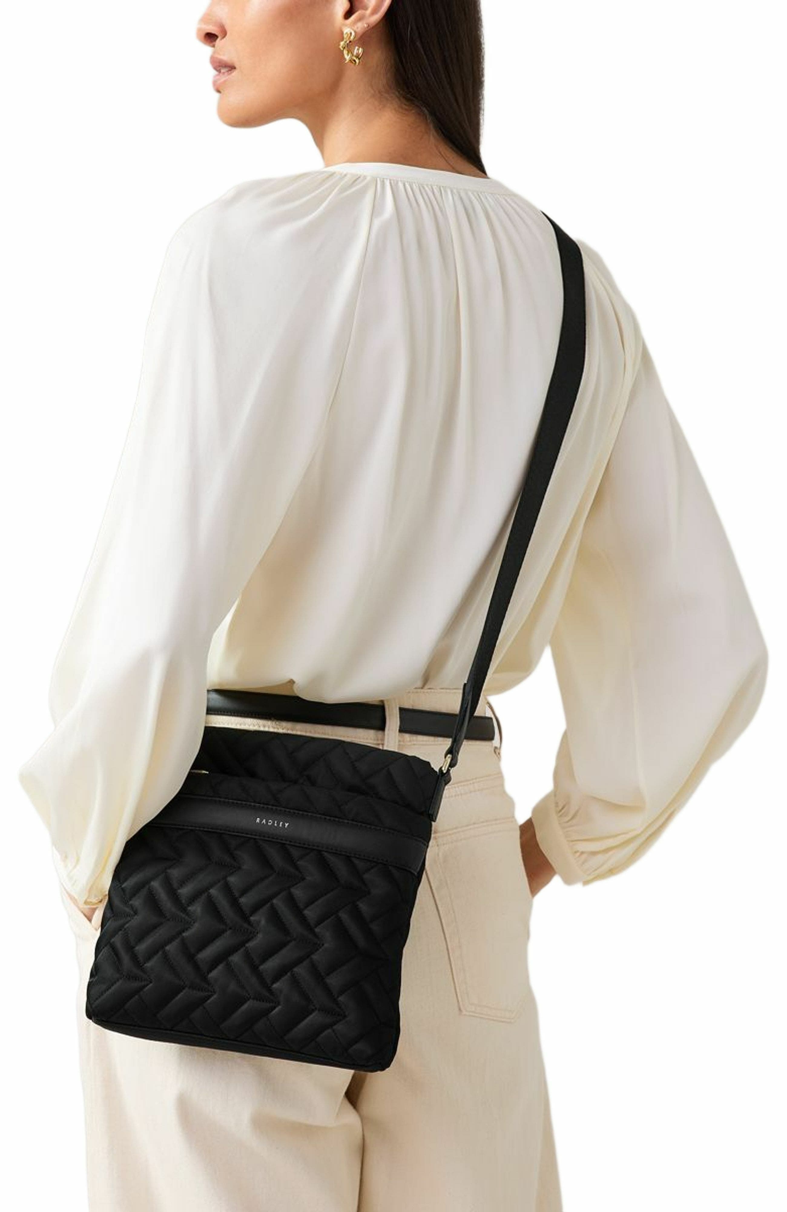 Radley Holland Park - Quilt Small Ziptop Crossbody Bag, Alternate, color, Black