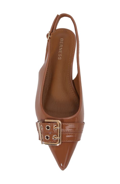 Berness Buckle Slingback Pointed Toe Flat In Brown
