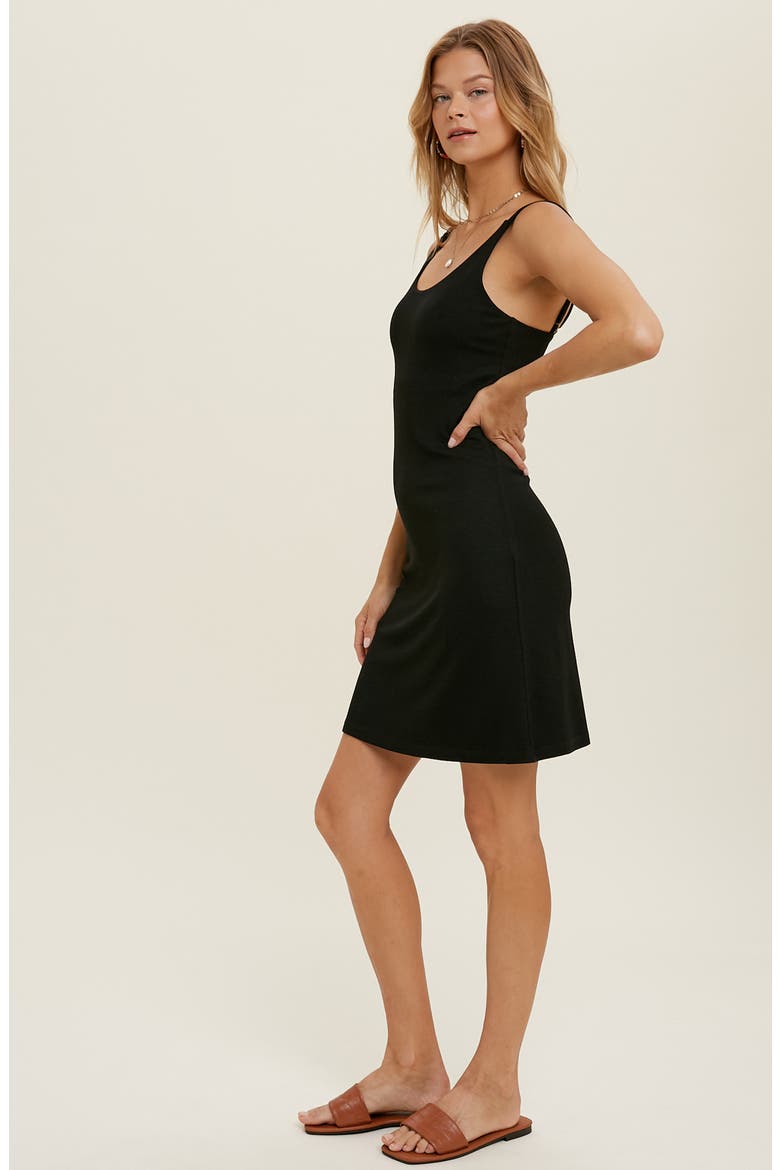 Double Strap Tank Dress, Alternate, color, BLACK